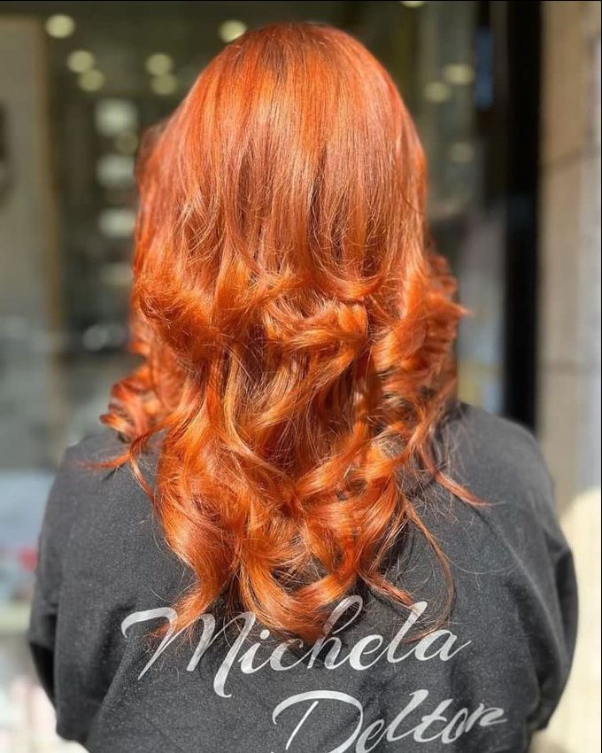 butterfly haircut orange hair