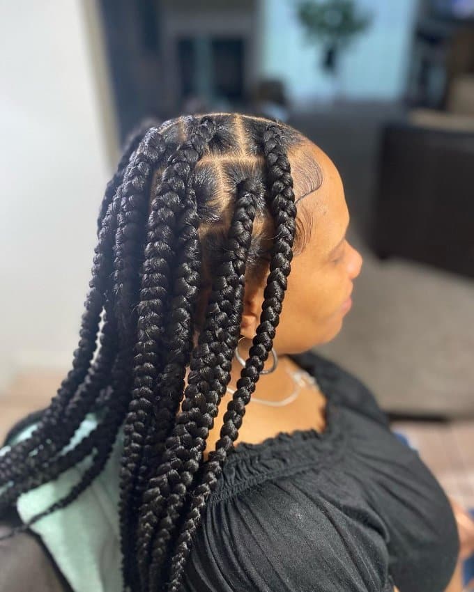 Jumbo box braids with black girl
