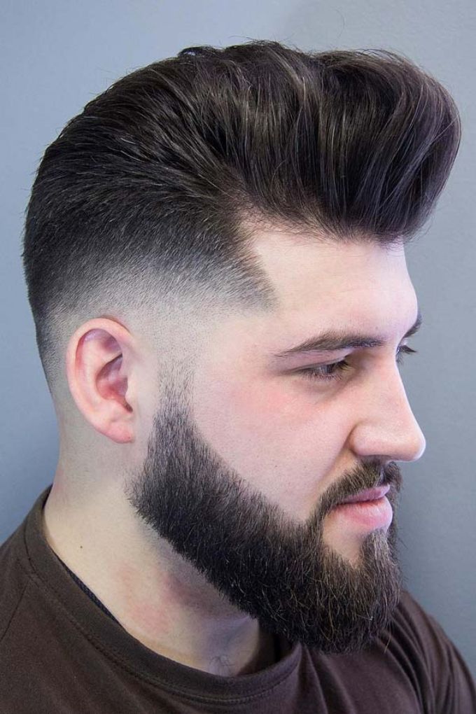 Pompadour Mid fade haircuts