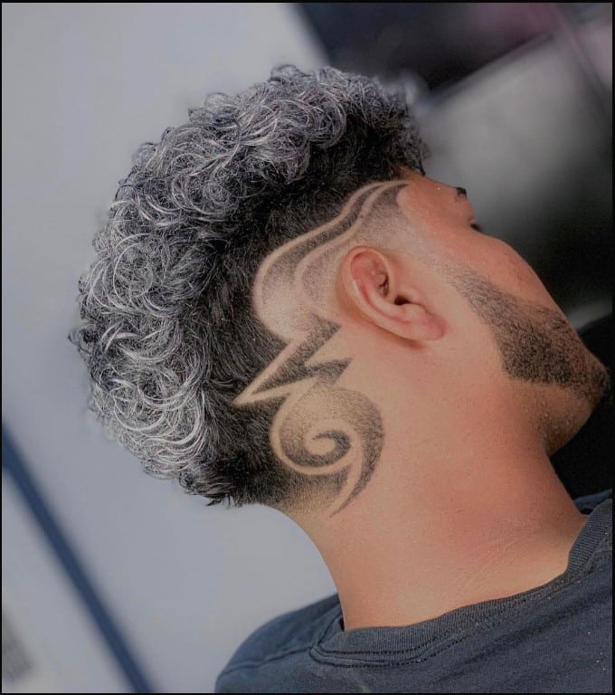 CURLY HIGH FADE TOP