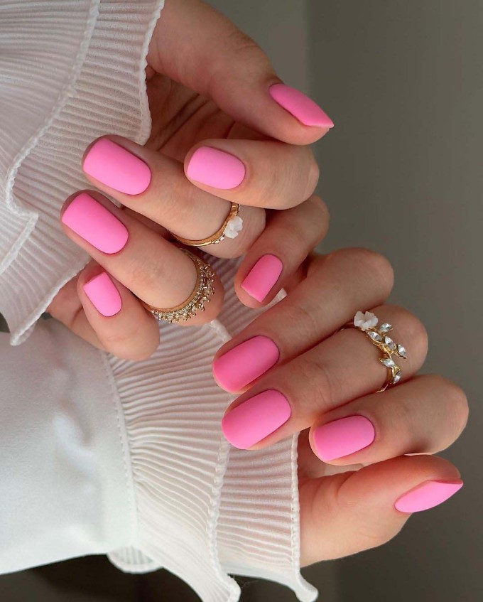 Cotton candy pink nails