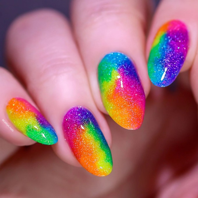 Rainbow Wrap Nails 