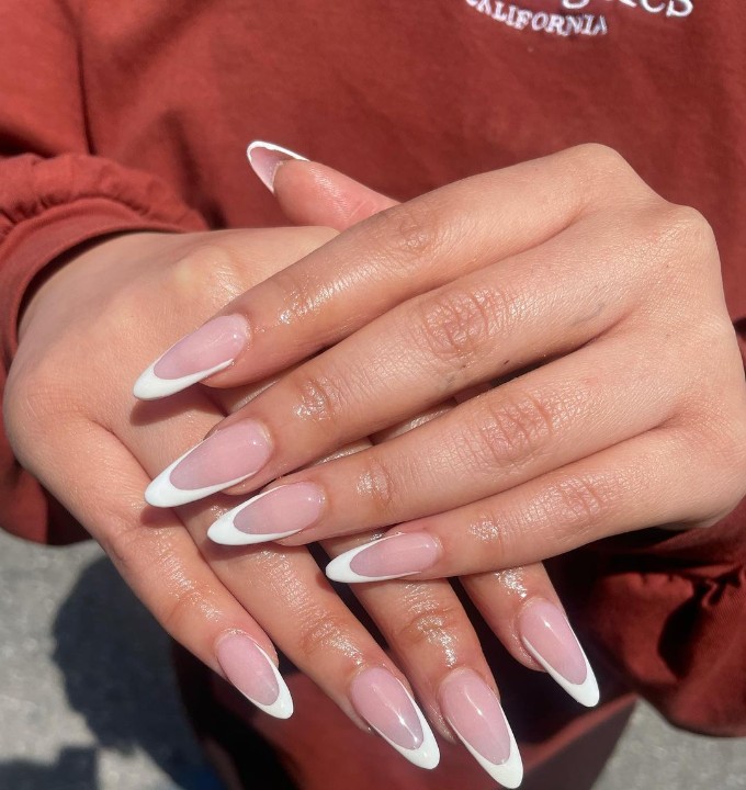 French tip nail designs almond shape