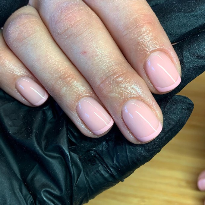 Nude cute French tip nail designs