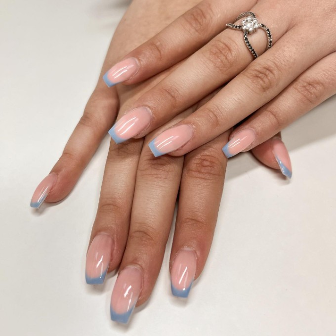 Pastel French tip nails