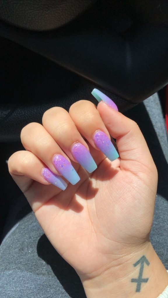Purple and Blue Ombre Nails