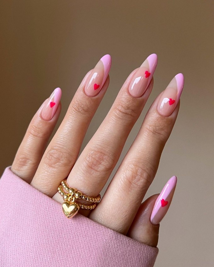 Acrylic Pink French Tip Nails