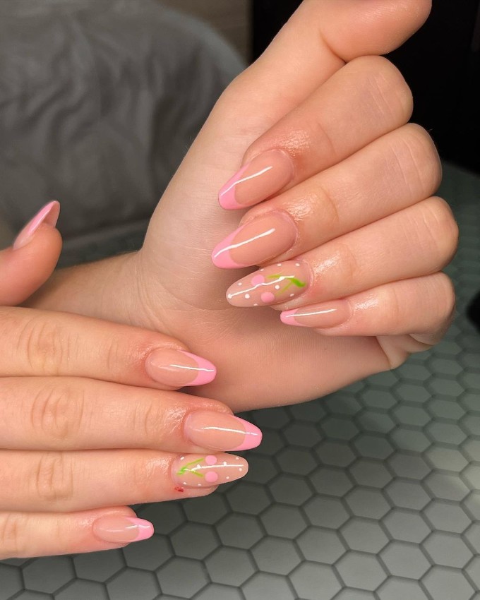 Pink French Tip Nails Designs