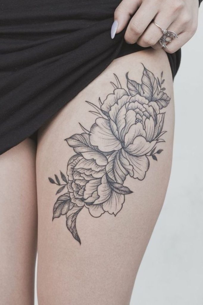 Blossom Thigh Tattoos