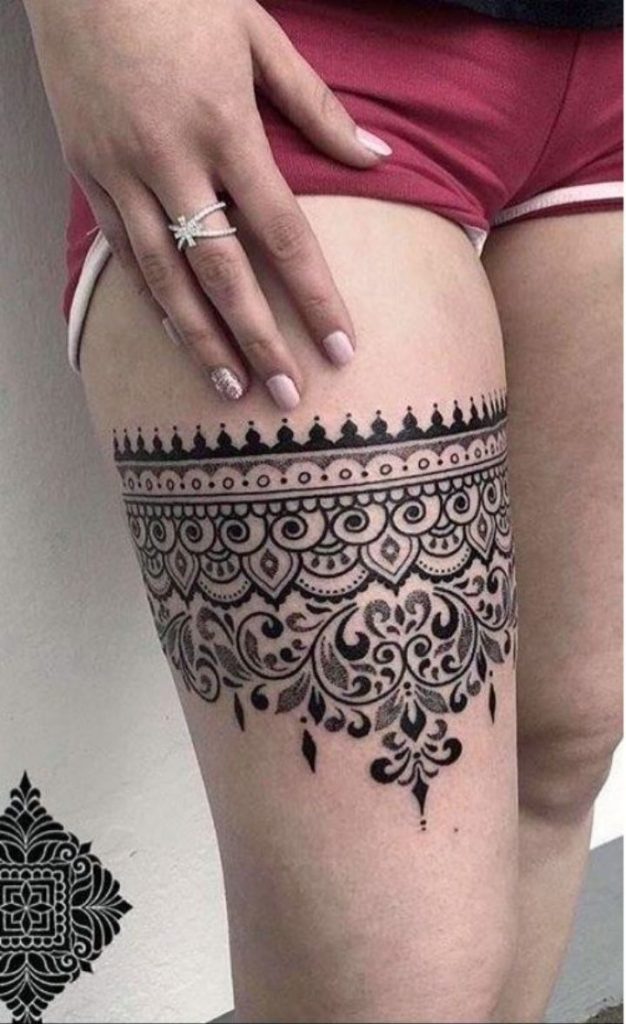 Mandala Thigh Tattoos