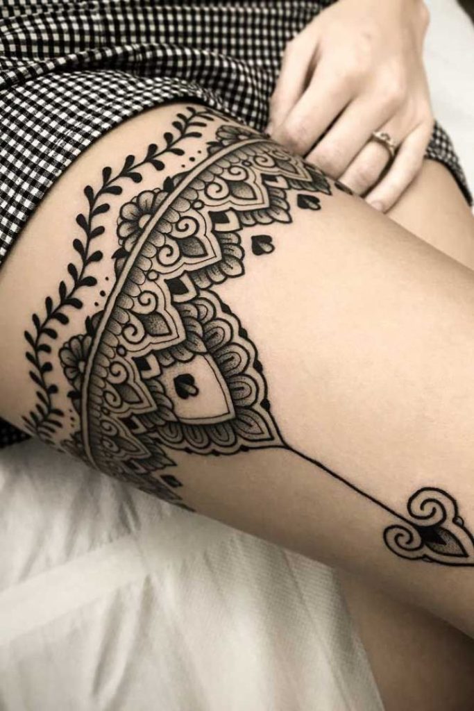 Mandala Thigh Tattoos
