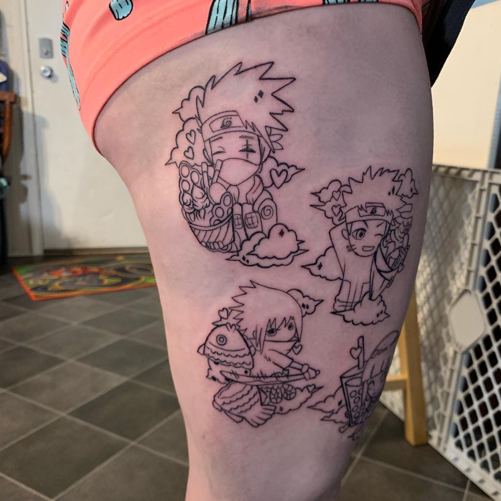 Naruto leg tattoo