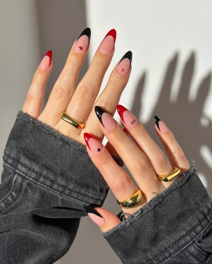 Red Angel Number Nails